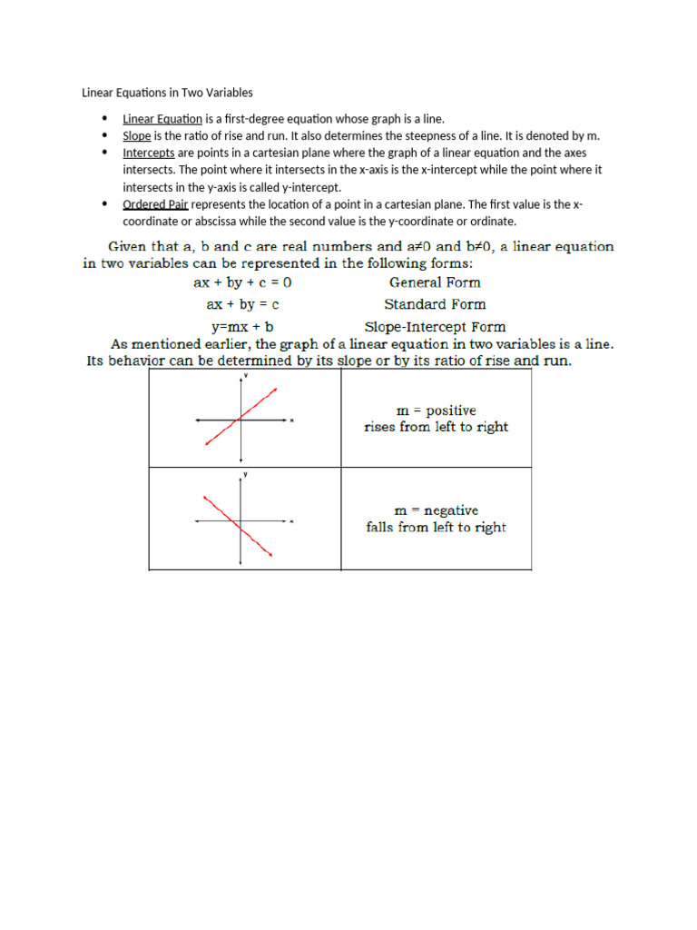 Q3 Lecture 4 Linear Equations in Two Variables | PDF