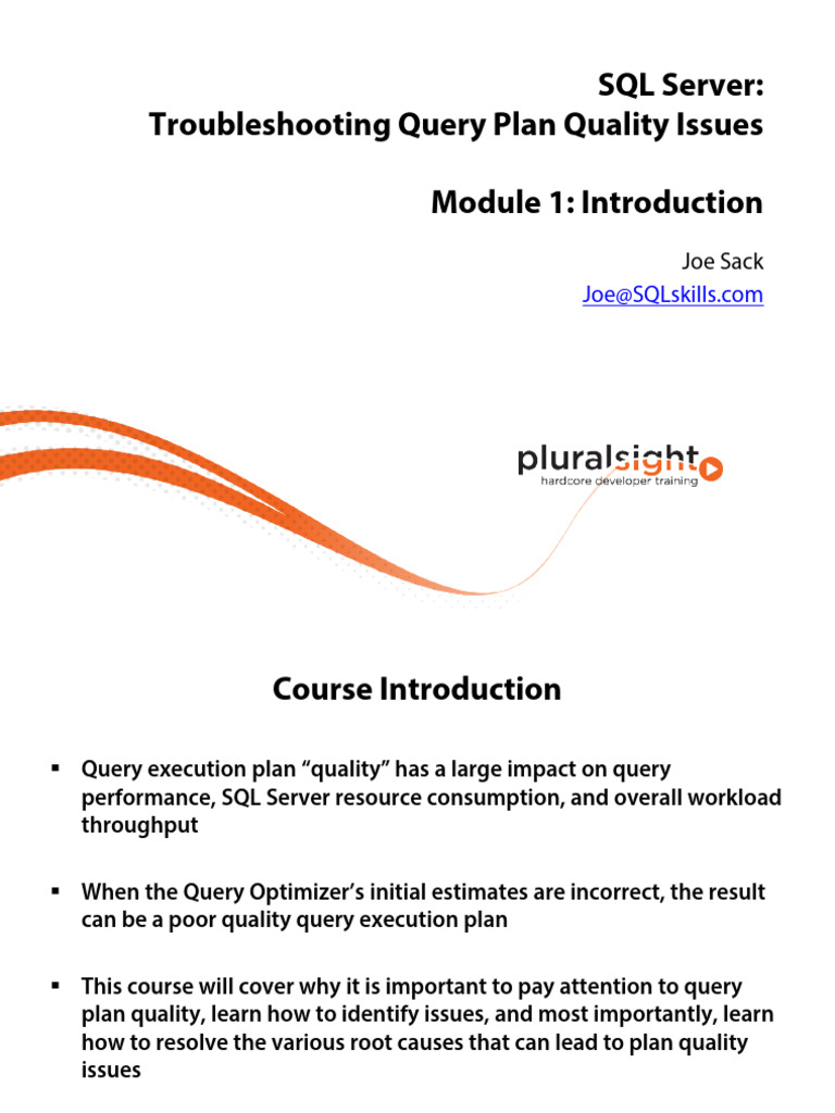 1 Sqlserver TQPQ m1 Intro Slides | PDF