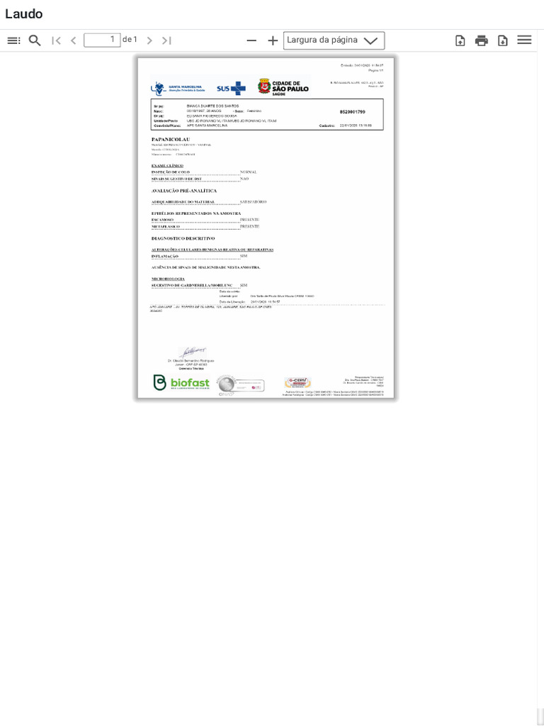 Biofast - Web & Laudo - Ar Sistemas | PDF