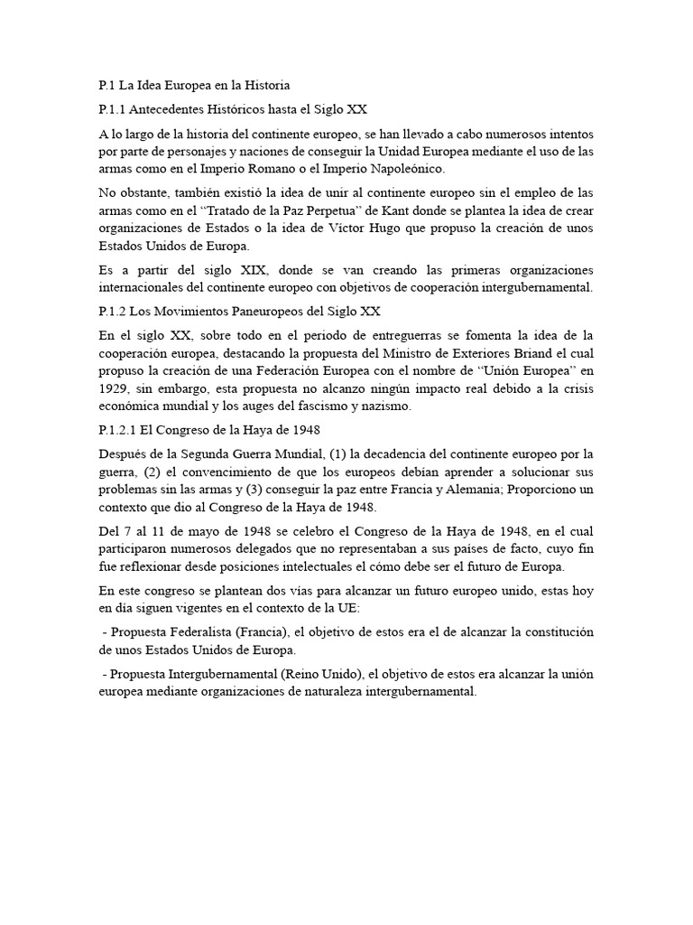 Derecho de La UE. Tema 1 | PDF | Unión Europea | Comunidad Económica ...