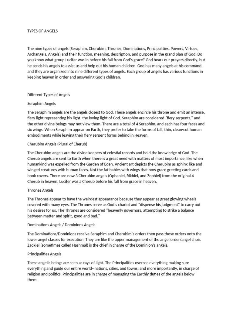 The Nine Types of Angels | PDF | Angel | Archangel