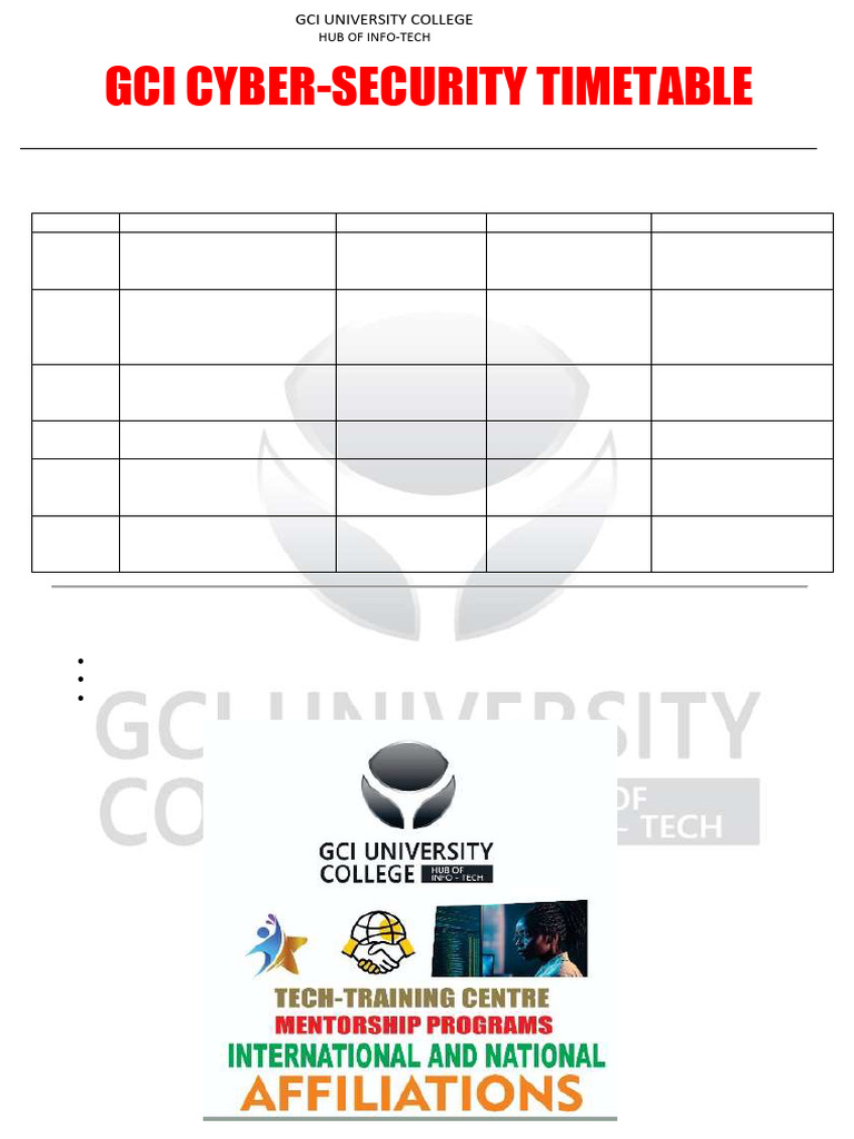 2025 Gci Cyber Security Time-Table | PDF | Security | Computer Security