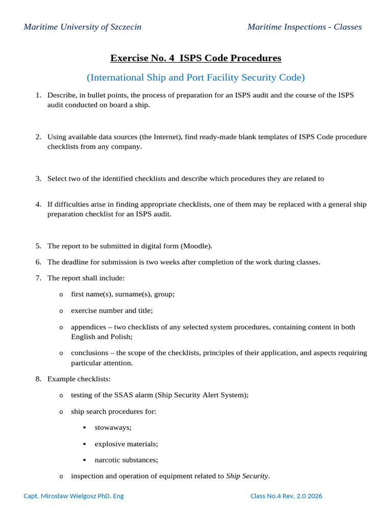 Class - 4 ISPS Procedures 2026 | PDF