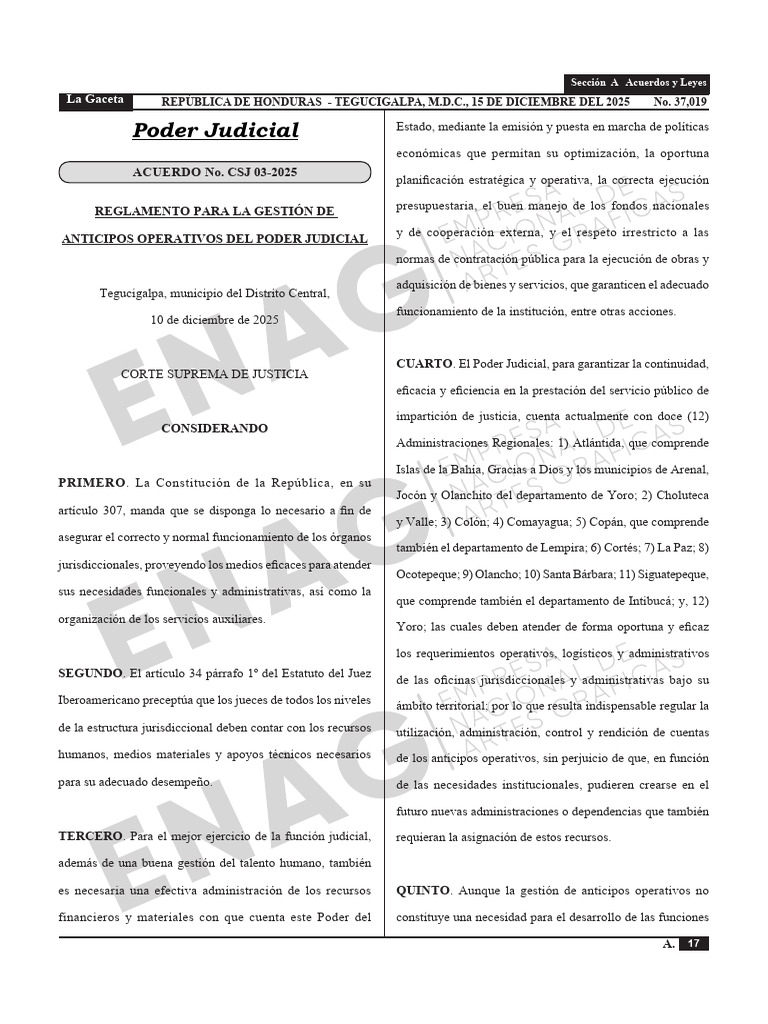 Acuerdo CSJ 03 2025 | PDF | Regulación | Judicaturas