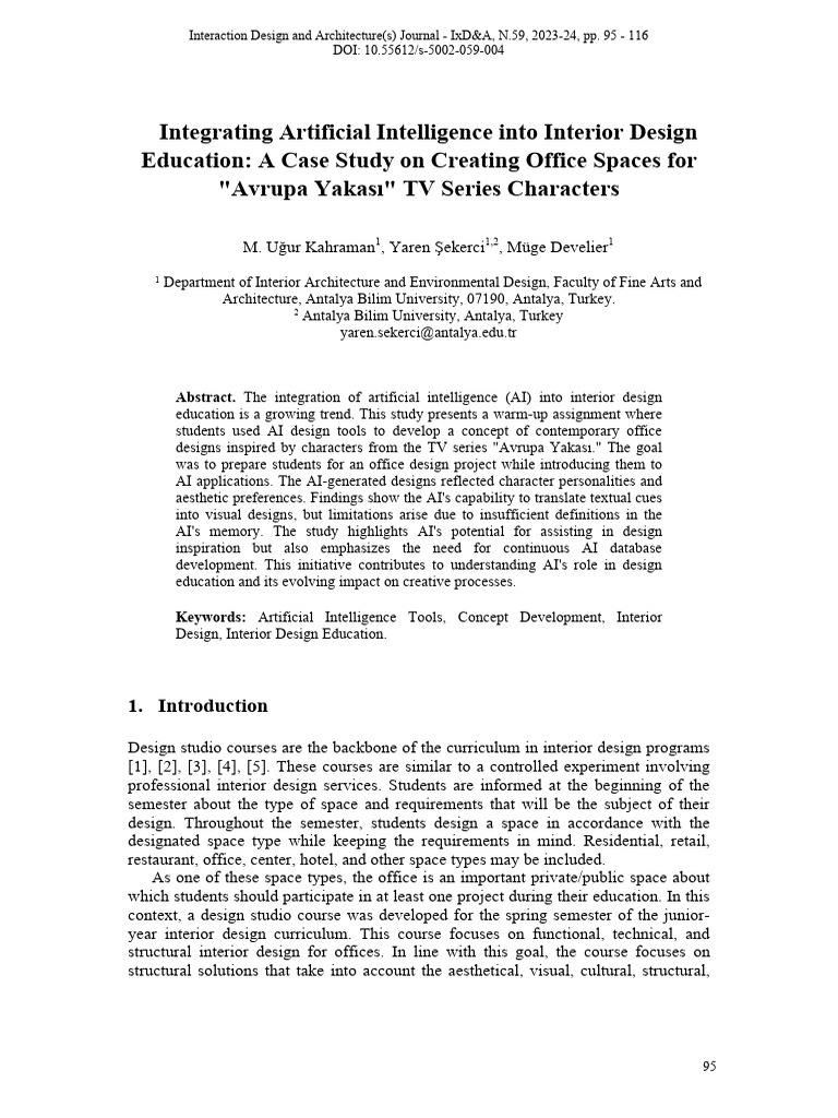 Integrating Artificial Intelligence Into Interior Design Education: A ...