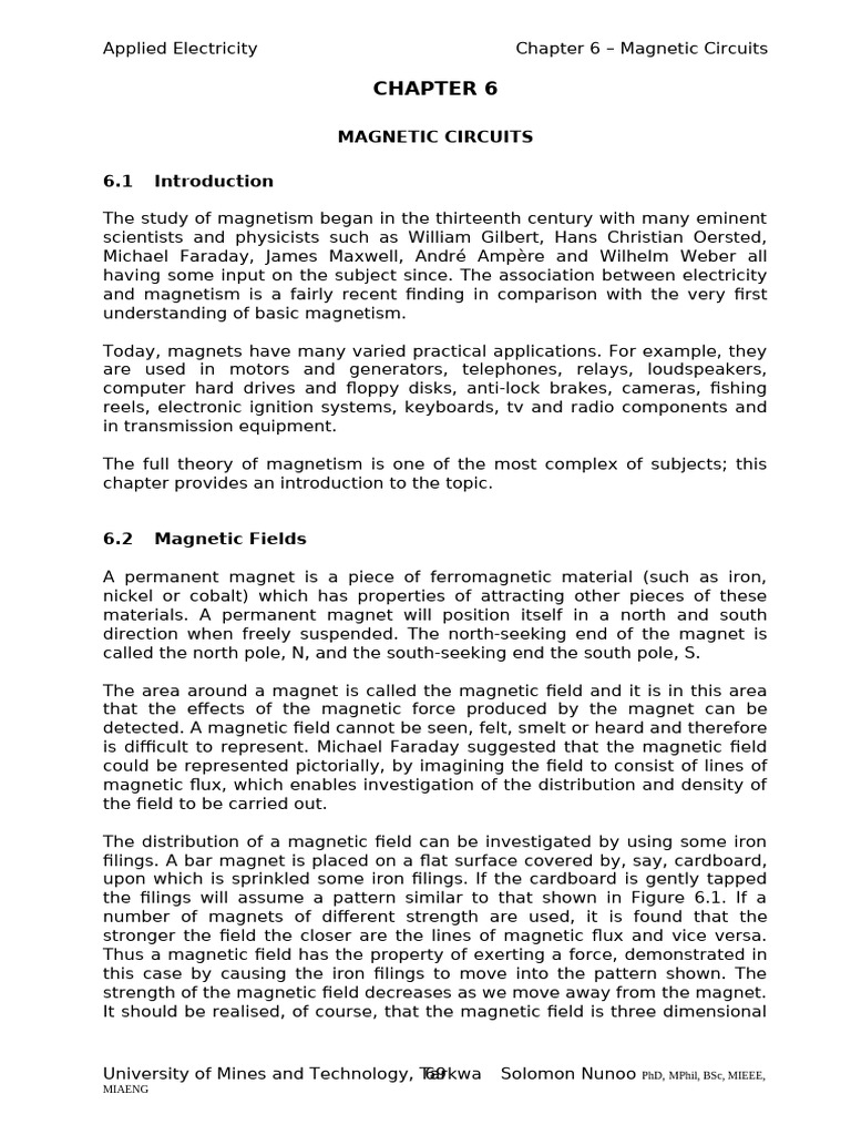 08. Chapter 6 | PDF | Magnetic Field | Magnetism