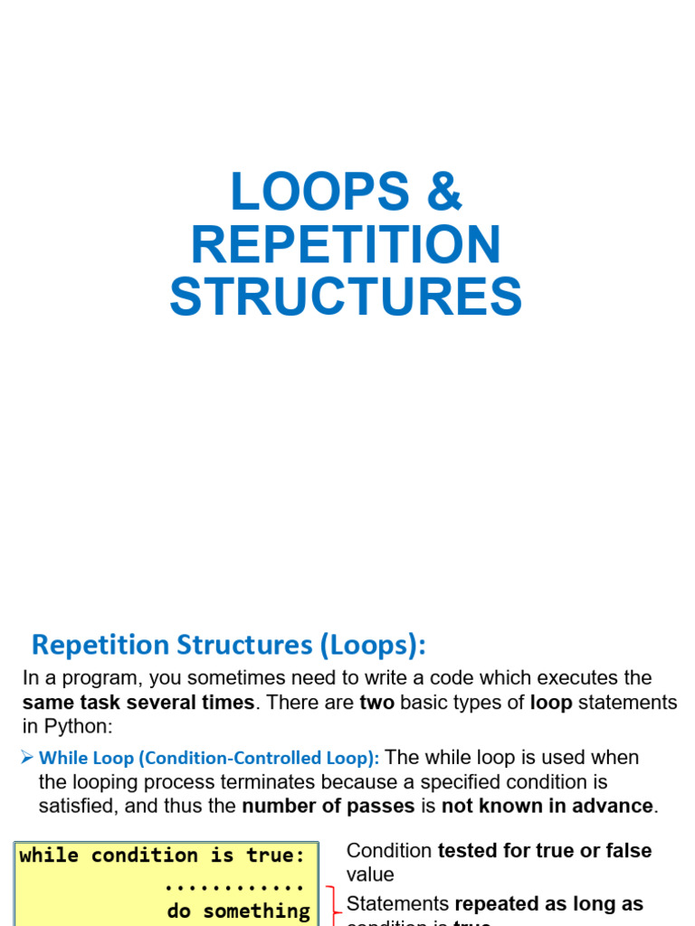 INS107E Week6 Loops Repetition Structures | PDF | Control Flow ...