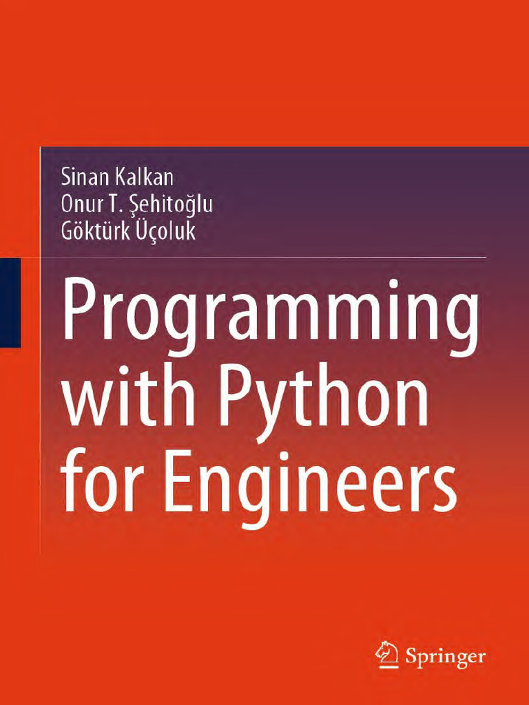Programming With Python For Engineers Sinan Kalkan Onur T Şehitoğlu ...