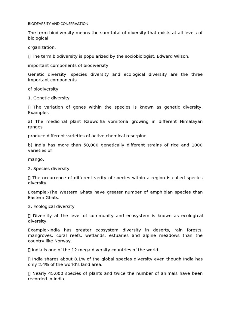Biodevrsity and Conservation | PDF | Biodiversity | Conservation Biology