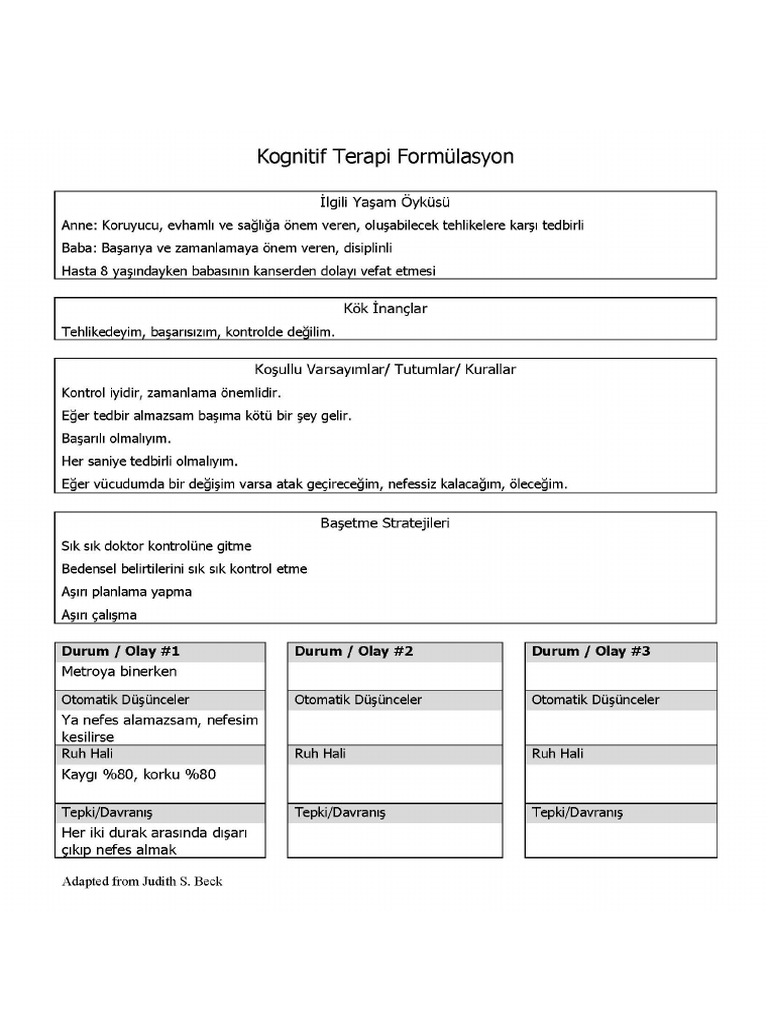 Kognitif Terapi Formülasyonu ABC | PDF