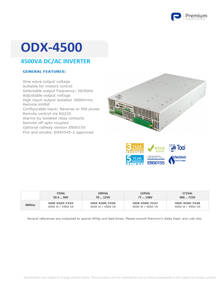 Odx 4500 | PDF | Alternating Current | Electromagnetic Compatibility