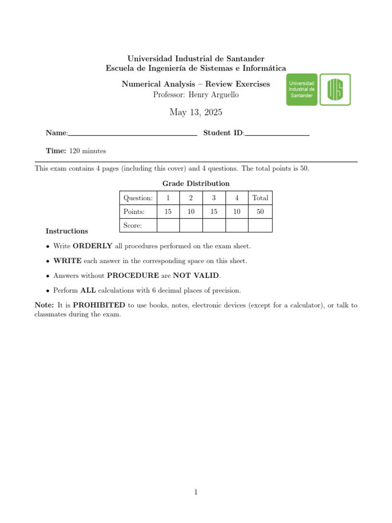 Solucion_Pre__Segundo_Examen___2025_1 (3) (1) | PDF | Numerical ...