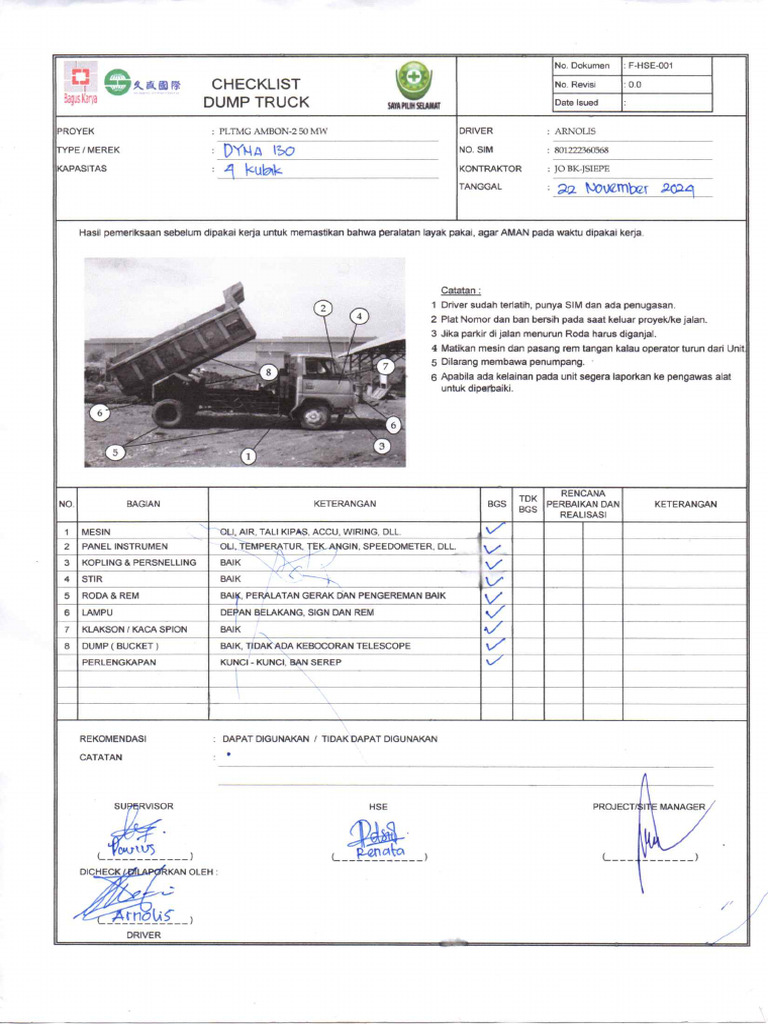 Checklist DT November 2024 | PDF