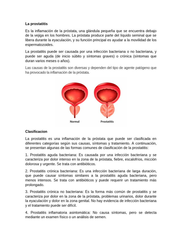 La Prostatitis | PDF | Próstata | Cancer de prostata