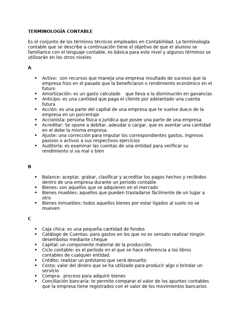 1.1 Hoja de Trabajo Terminologia Contable | PDF | Contabilidad | Business