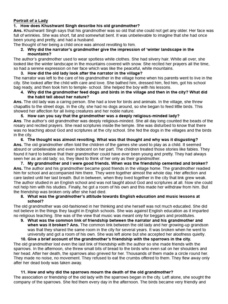 Questions and Answers On Portrait of A Lady | PDF | Rosary | Morality