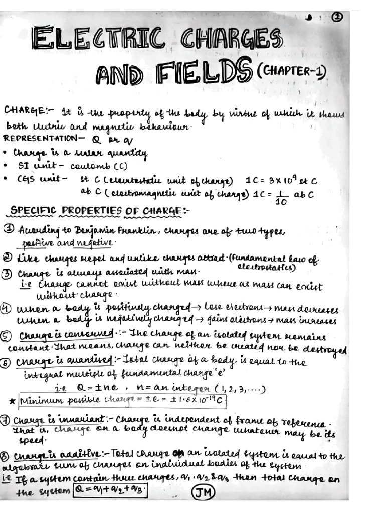 electric charges and field | PDF