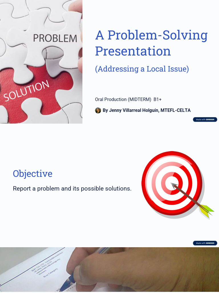 A Problem Solving Presentation Addressing A Local Issue (Part 1) | PDF ...
