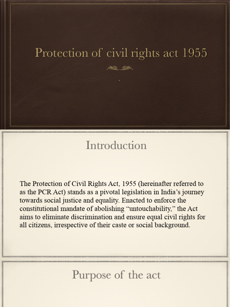 Protection of Civil Rights Act 1955 | PDF