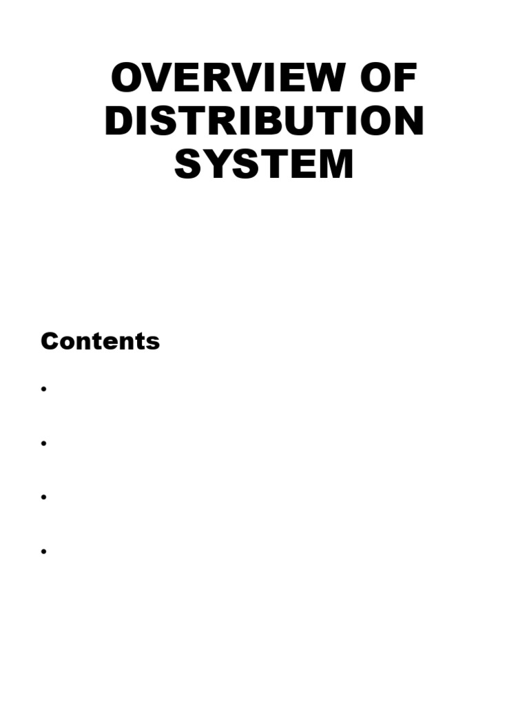 Overview of Distribution System | PDF | Electric Power Distribution ...