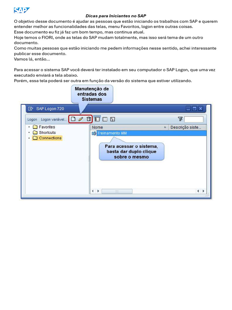 Manual de Algumas Telas SAP | PDF | Transação em base de dados | Senha