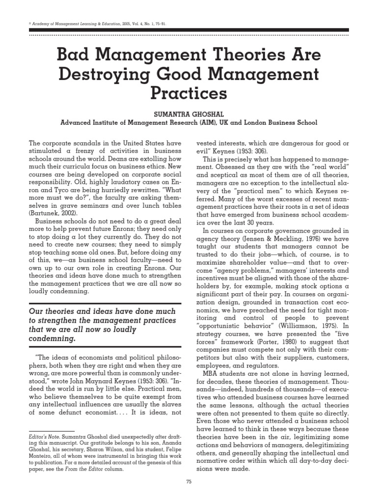 4-Bad Management Theories 0 | PDF | Science | Theory