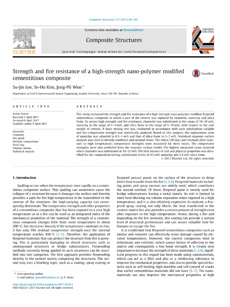 Strength and Fire Resistance of a High-strength Nano-polymer Modified ...