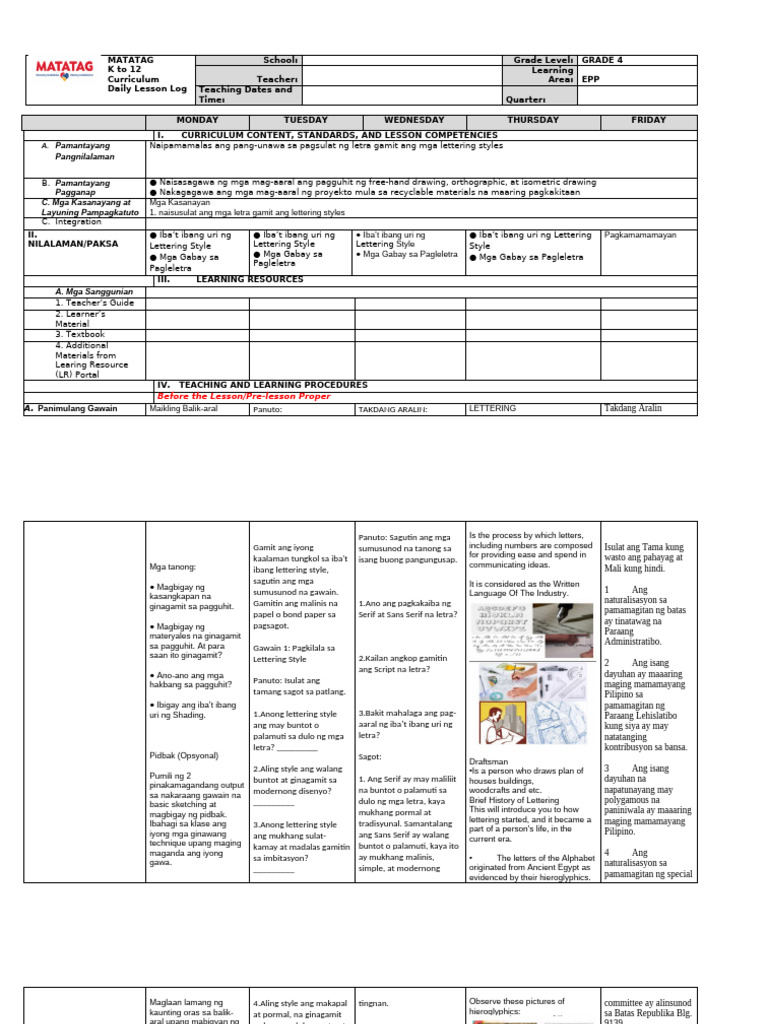 DLL - Epp 4 Week 2 Quarter 4 | PDF