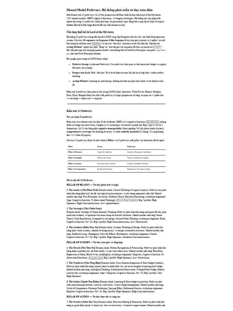 Mental Model Pathways - A Comprehensive Framework For Cognitive ...