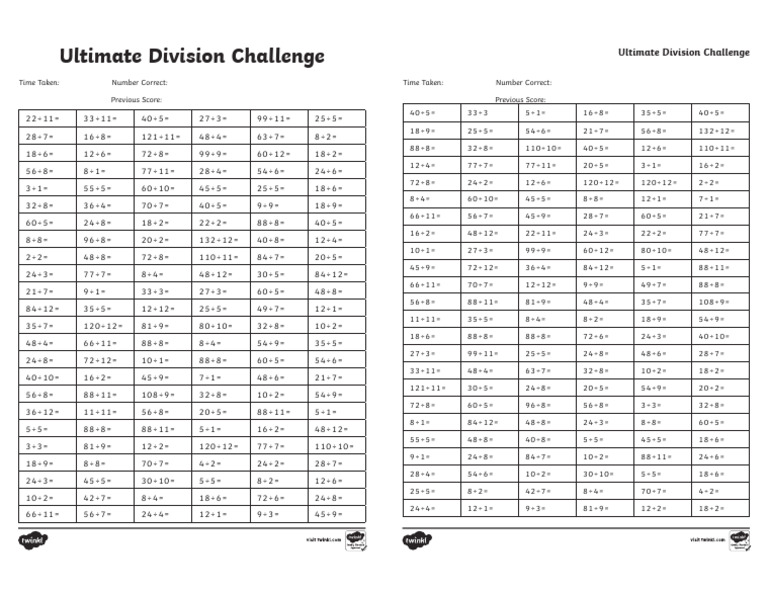 Division - Ultimate Division Challenge 1 | PDF