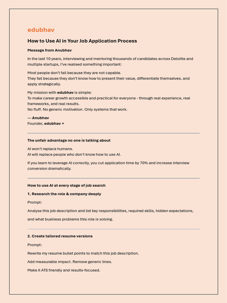 How To Use AI in Your Job Application Process | PDF | Artificial ...