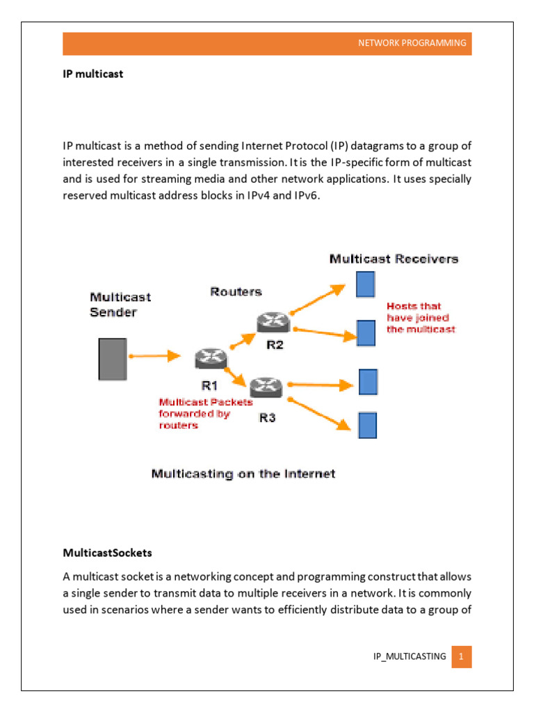 IP - MULTICAST in Network Progrramming of BCA | PDF | Multicast ...