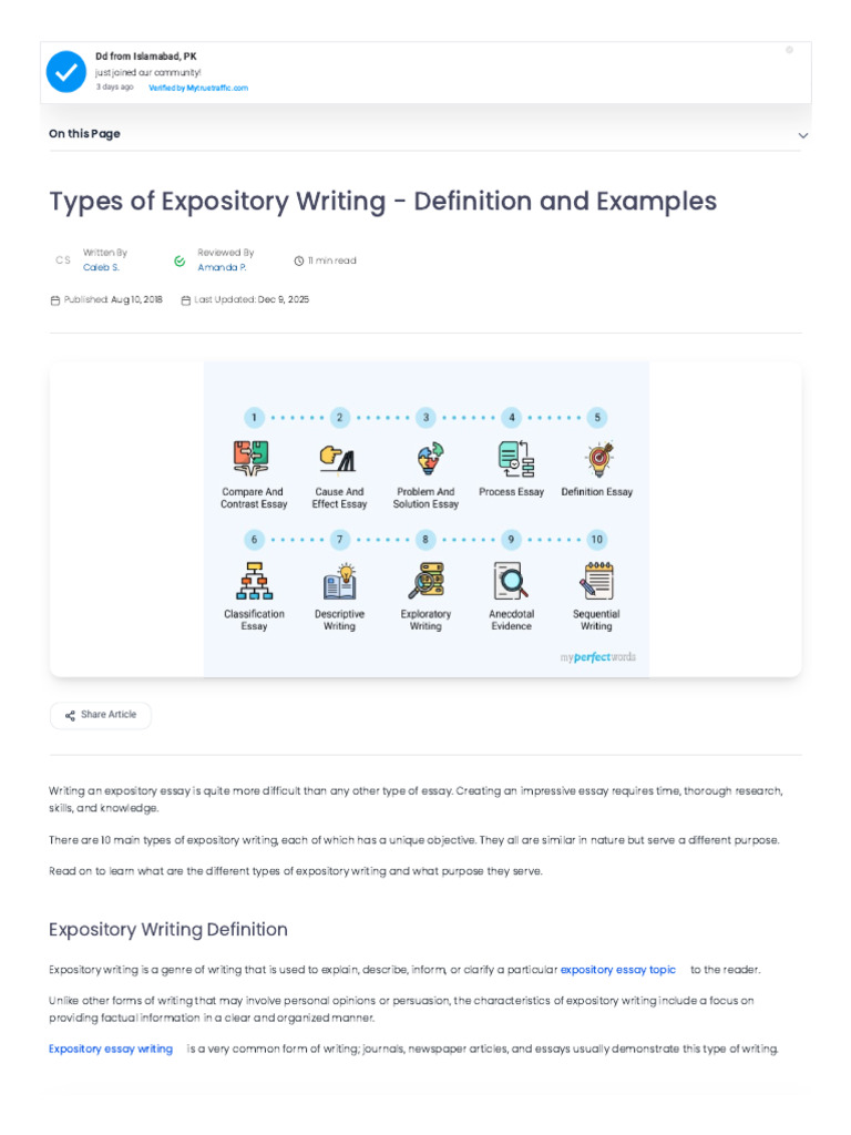 10 Types of Expository Writing With Definition and Examples | PDF ...