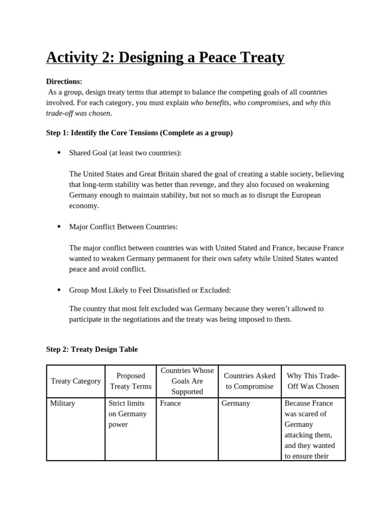 Designing A Peace Treaty - CC | PDF | Peace | Germany