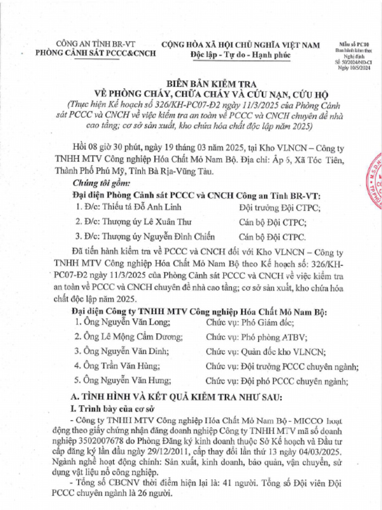 6 BB Kiem Tra PCCC Kho CH A VLNCN MICCO-03.2025 - Compressed | PDF