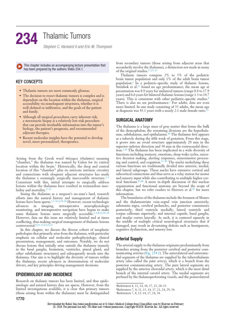 Thalamic Tumours | PDF | Thalamus | Glioma