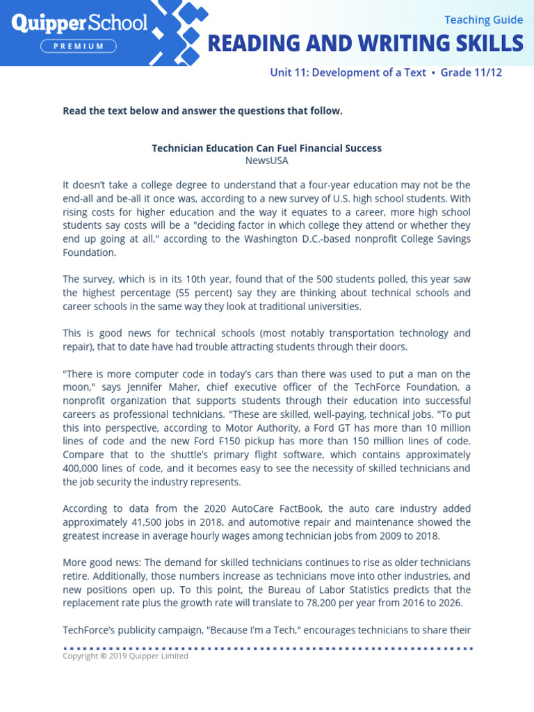 PDF (Text) RW 11 Unit 11 Lesson 1 Context Analysis | PDF