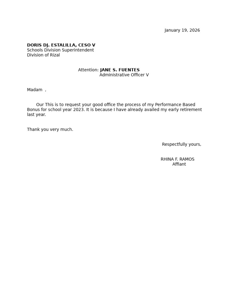 Rhina Letter | PDF