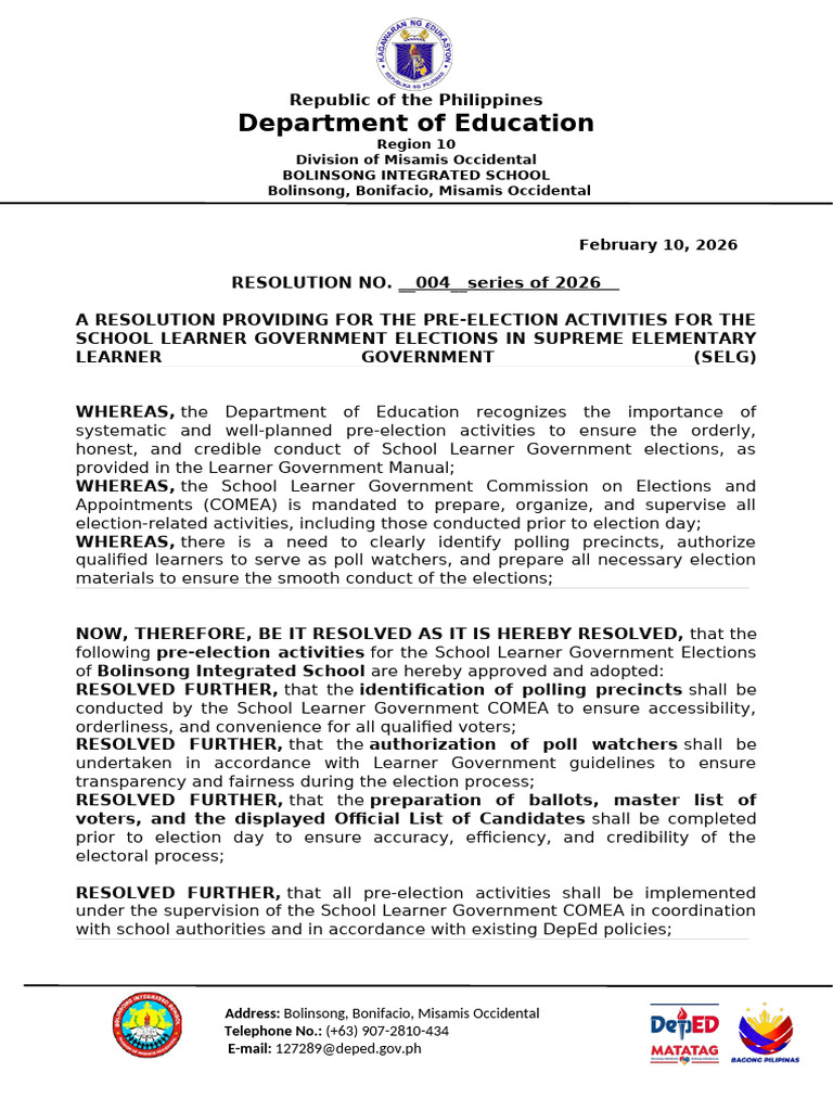 Resolution No.04, S, 2026 | PDF | Governance | Voting