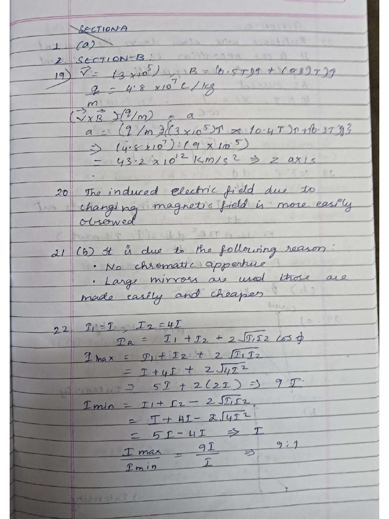 Physics Answer Sheet | PDF
