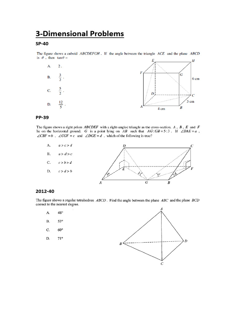 3-Dimensional Problems | PDF