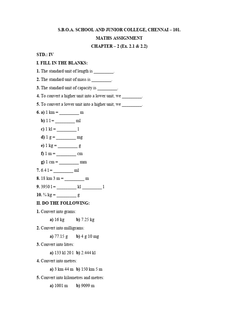IV Maths Assignment | PDF
