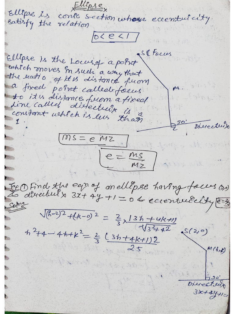 Ellipse Iit Jee | PDF