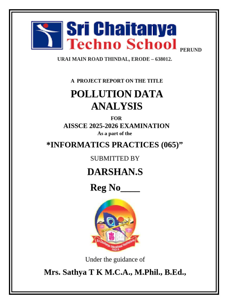 Ip Project Pollutional Data Analysis Version2 2.0 Pro | PDF | Databases ...