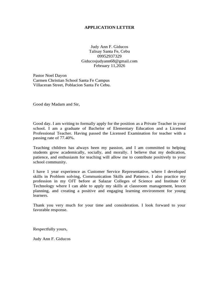 Application Letter2 | PDF
