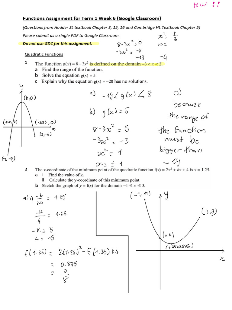2025 Functions Assignment For Term 1 Week 6 | PDF