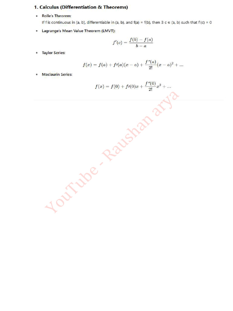 M-1 Formula Sheet | PDF