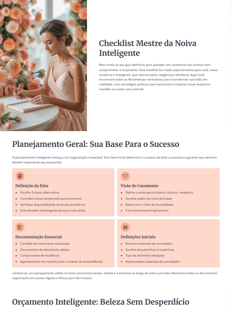 Bônus 2 Checklist Mestre Da Noiva Inteligente | PDF | Economia ...