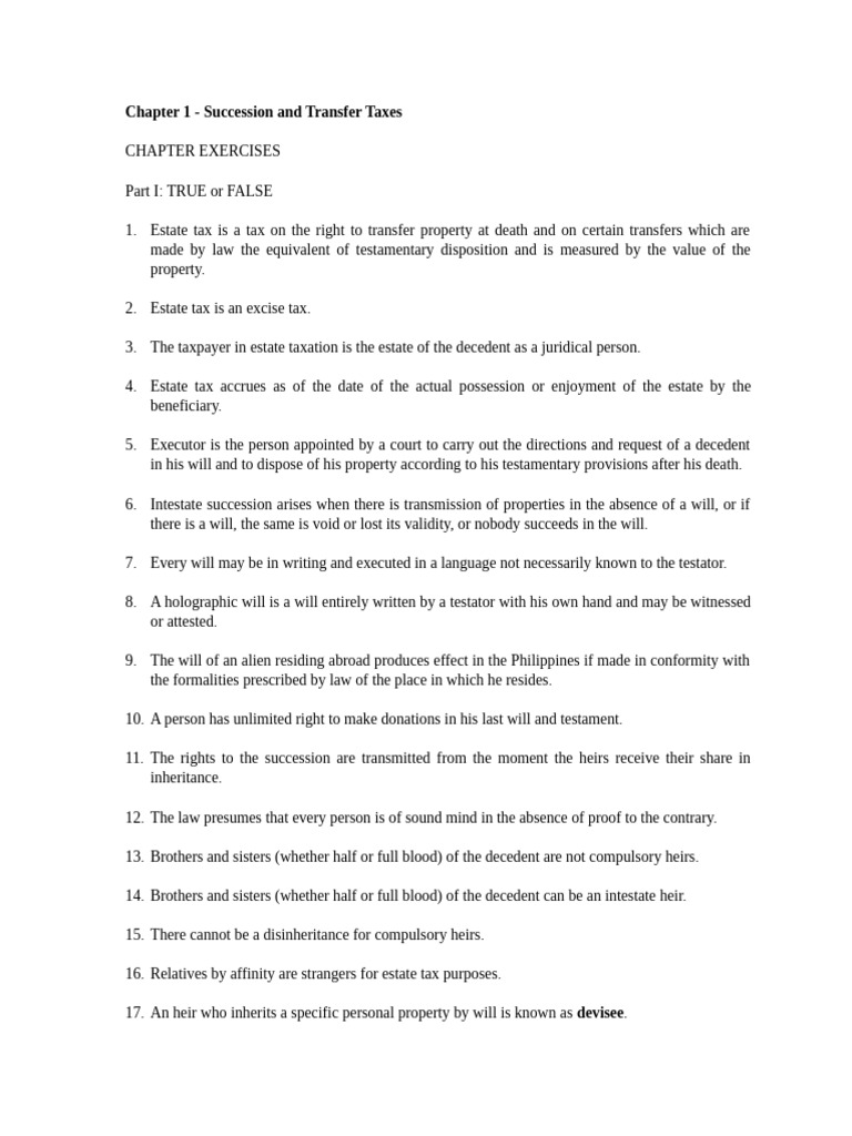 Activity 1 (Succession and Transfer) | PDF | Will And Testament ...