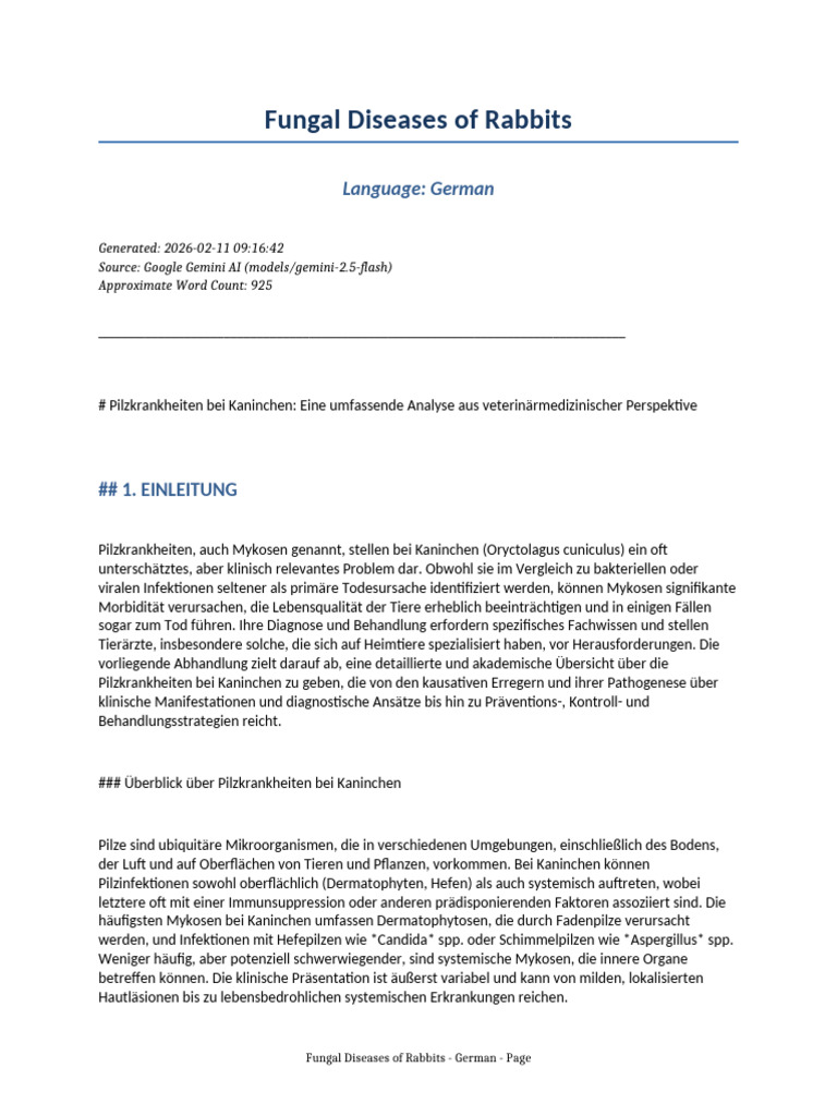 Fungal Diseases Rabbits German 20260211 091642 | PDF